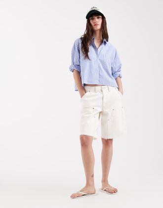 Levi's Pantaloncini dad multitasche ampi bianchi-Bianco