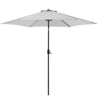 Beliani Beliani - Sombrilla De Jard&iacute;n De Tela De Poli&eacute;ster Gris Claro 270 Cm Resistente A La Intemperie Varese