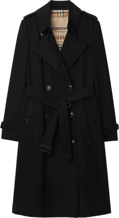 Burberry Chelsea Heritage trench coat - women - Cotton/Cotton/Calf Leather/Organic Cotton/Viscose - 12 - Black
