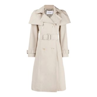 Ferragamo Dames, Mantels, Beige, Maat: 3XS Leer