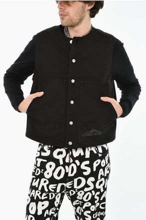 Dsquared2 Gilet in Denim con Bottoni Logato taglia 48