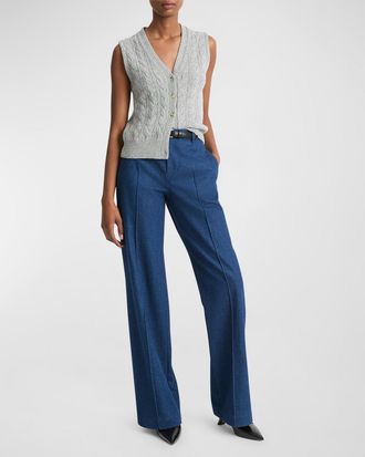 Vince Wool and Cashmere Cable-Knit Vest
