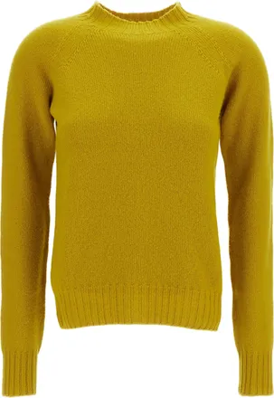 Drumohr Yellow Funnel Neck Wool Sweater