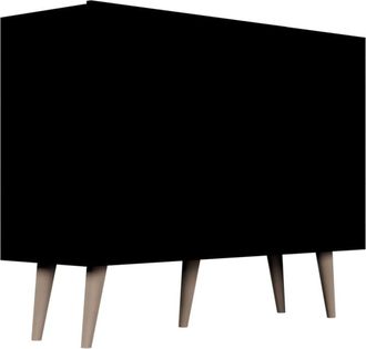 Petits Meubles Cómoda 3 puertas estratificado Negro