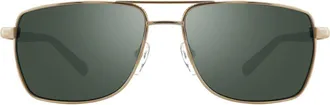 Revo Gold Ray Titanium-Blend Rectangular Sunglasses