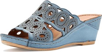 Spring Step Labarnas Womens Sandals Blue : EU 42 (US Womens 10.5-11) M, Leather