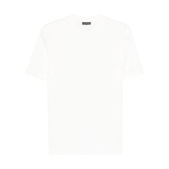 Emporio Armani T-shirt met ronde hals en geborduurd logo - Heren - T-shirts - Wit - 3XL - Katoen - Tops