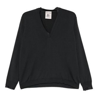 Semicouture Leya V-hals Trui - Dames - V-hals truien - Zwart - XS - Wol - Truien & Vesten