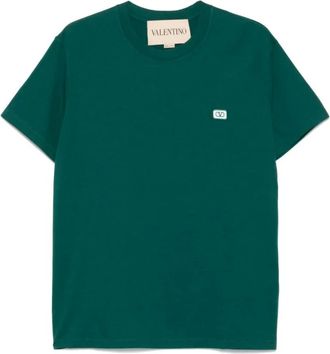 Valentino Garavani T-Shirts, male, Green, Size: 2XL VLogo Cotton Jersey T-Shirt