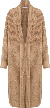 Fedeli Lange Vest - Dames - Cashmere truien - Beige - M - Kasjmier - Truien & Vesten