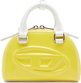 Diesel 1DR Dome-Mini crossbody bag with naplak effect - Crossbody Bags - Woman - Yellow