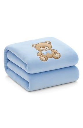 Luxury Home Bear Embroidered Knit Blanket in Blue at Nordstrom Rack