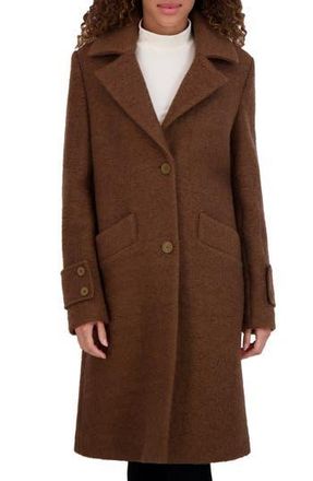 Andrew Marc Regine Pressed Boucl&eacute; Wool Blend Coat in Sepia at Nordstrom Rack, Size X-Small