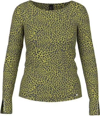Marc Cain Fitted Long-Sleeve Shirt - Dames - Blouses - Groen - 2XL - Overhemden