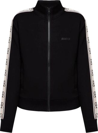 Guess Felpa Zip in Punto Milano - Dames - Vesten met rits - Zwart - M - Katoen - Hoodies & sweatvesten