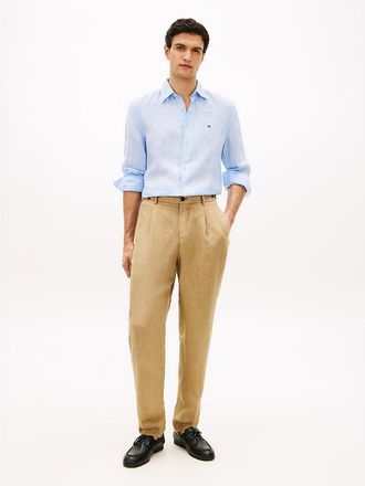 Tommy Hilfiger Mens Garment-Dyed Linen Tapered Pant - Sandalwood - 30W x 32L