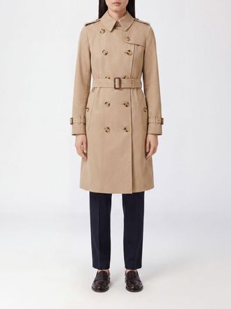 Burberry Knee-Length Double-Breasted Cotton Trench Coat with Belt and Epaulettes