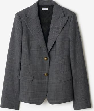 Burberry Check Wool Tailored Jacket