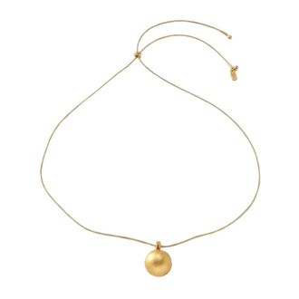 Dansk Copenhagen Accessoires, Dames, Geel, ONE Size, Signe Waterproof 18K Gold Plated Necklace - Adjustable Chain & Sanded Stainless Steel