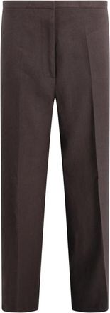 Alberta Ferretti Chinos - Dames - Straight fit broeken - Bruin - M - Leer - Broeken