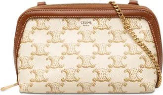 Celine Pre-owned Celine Triomphe Coated Canvas Clutch On Chain Ladies G5Q1SAFY4NEUW9UM