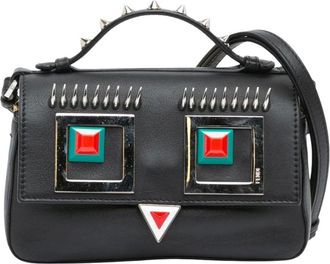 Fendi Pre-owned Handbags, female, Black, Size: ONE SIZE Pre-owned Spike Embellished Shoulder Bag