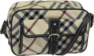Burberry Nova Check Blue Label Canvas Beige Canvas Bag (Pre-Owned)