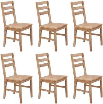 vidaXL Vidaxl - Dining Chairs 6 pcs Solid Acacia Wood
