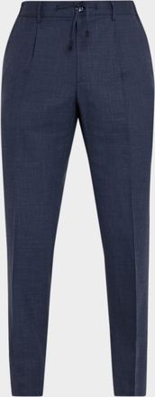 Stefano Ricci Men & apos;s Linen-Blend Drawstring Trousers