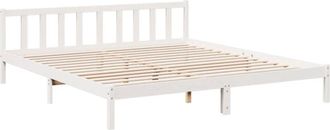 vidaXL Cama extralarga sin colchón madera maciza pino blanca 180x220cm Vidaxl