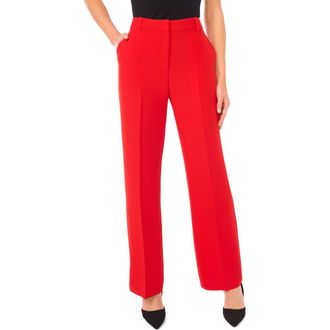 Halogen High Waist Straight Leg Pants in Classic Cherry at Nordstrom Rack, Size 10