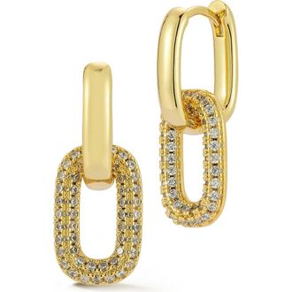 Glaze Jewelry Pav&eacute; Chain Link Drop Earrings in Gold at Nordstrom Rack