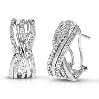 Vir Jewels 1/3 cttw Lab Grown Diamond Hoops Earrings in Sterling Silver With Clip On Backs For Women