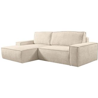 Vente-Unique Vente-unique - Divano letto angolare in Tessuto bouclette Beige - Angolo a sinistra - amelia di pascal morabito