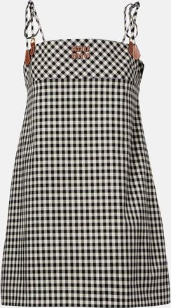 Miu Miu Abito corto in cotone a quadri