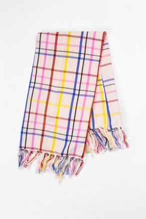 Archive New York Vera Plaid Handwoven Cotton Kitchen Towel in White at Nordstrom, Size Small