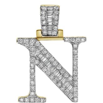 LuvMyJewelry N Initial Diamond Pendant 10K Yellow Gold - 0.8 Carats at Nordstrom