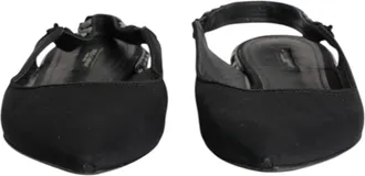 Dolce & Gabbana Black Crystal Charmeuse Slingback Womens Shoes (Pre-Owned)