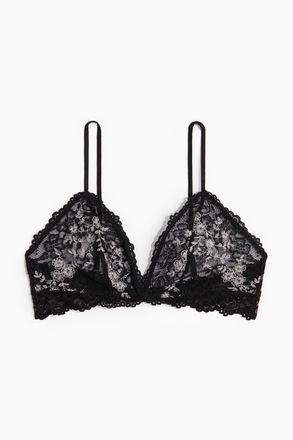 H&M Soft-BH aus bestickter Spitze - Schwarz/Weiss