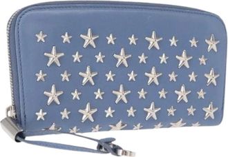 Jimmy Choo London Pre-owned Leren Portemonnee - Dames - Vintage Accessoires - Blauw - ONE Size - Leer - Vintage