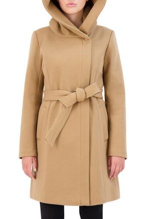 Cole Haan Twill Belted Coat in Beige at Nordstrom, Size 14