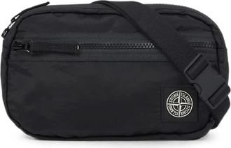 Stone Island Coated Nylon Metal Belt Bag - Heren - Heuptassen - Zwart - ONE Size - Nylon - Tassen
