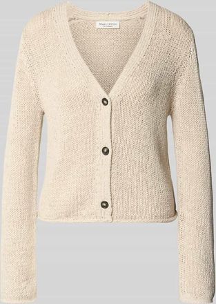 Marc O'Polo Slim Fit Strickjacke aus Baumwoll-Mix in Stein, Gr&ouml;&szlig;e XXL