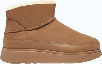 FitFlop Womens Mini Double-Faced Shearling Boots In Desert Tan