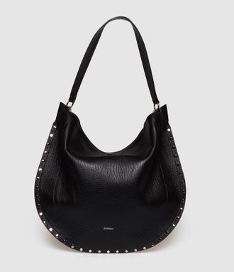 Isabel Marant Sac Oskan Hobo Soft Noir Argent&eacute;