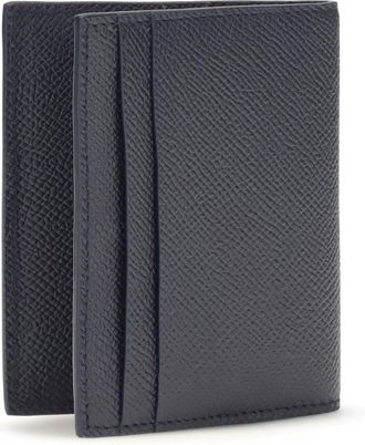 Ferragamo Mens Card Holder Gancini New Navy Calf Leather Umbrellas Accessory