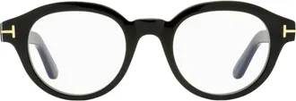 Tom Ford TF6037-B Blue Block Oval Eyeglasses - Black