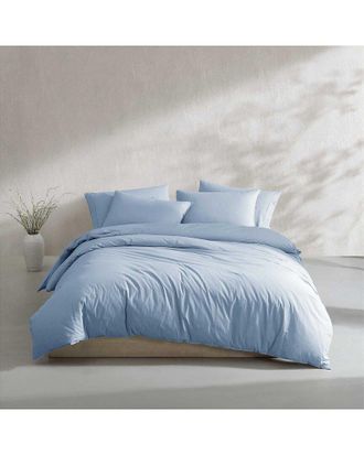 Calvin Klein 200 Thread Count Washed Percale Cotton Duvet Cover Set