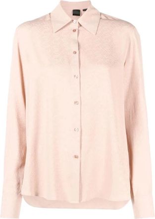 Pinko Elegant Beige Langarmshirt - Dames - Overhemden - Beige - XS - Overhemden
