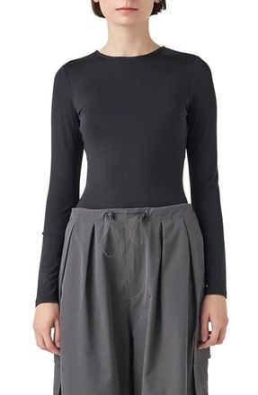 Grey Lab Long Sleeve Bodysuit in Black at Nordstrom, Size X-Small